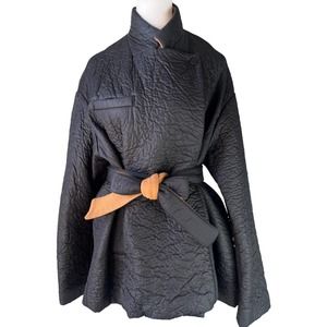 H&M Studio Futuristic Black Jacket Size 8